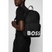 Hugo Boss Recycled-material backpack with signature-stripe webbing 4021417436196 Black