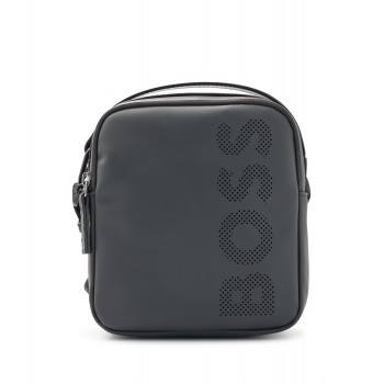 Hugo Boss Matte rubberised reporter bag with perforated logo 4063535022745 Black