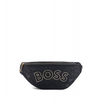 Hugo Boss Recycled-nylon belt bag with outline logo 4063535023315 Black