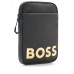 Hugo Boss Neck pouch in recycled fabric with metallic logo 4063536091610 Black