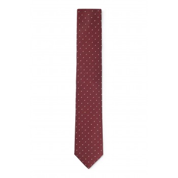 Hugo Boss Dot-pattern tie in a silk blend 4063538779370 Dark Red