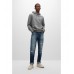 Hugo Boss French-terry-cotton hooded sweatshirt with logo patch 50468445-051 Light Grey