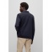 Hugo Boss Organic-cotton zip-up sweatshirt with structured front 50468543-404 Dark Blue