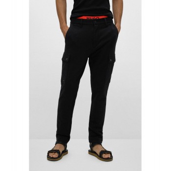 Hugo Boss Slim-fit cargo trousers in cotton jersey 50474326-001 Black