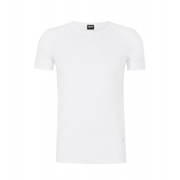 Hugo Boss Two-pack of stretch-cotton underwear T-shirts with logo 50475276-100 White