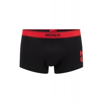 Hugo Boss Stretch-cotton trunks with stacked logo 50478778-001 Black