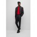 Hugo Boss Drawstring trousers in melange virgin-wool jersey 50479576-021 Dark Grey