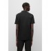 Hugo Boss Interlock-cotton polo shirt with handwritten-logo collar 50483415-001 Black