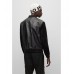 Hugo Boss Nappa-leather jacket with logo badge 50484473-001 Black