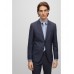 Hugo Boss Slim-fit suit in micro-patterned virgin-wool serge 50484811-404 Dark Blue