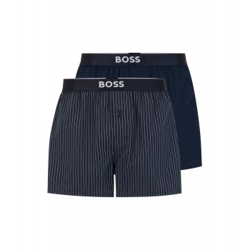 Hugo Boss Two-pack of cotton-poplin pyjama shorts 50490983-404 Dark Blue