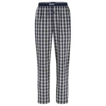 Hugo Boss Cotton-poplin pyjama bottoms with check and logo waistband 50491168-343 Patterned