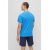 Hugo Boss Organic-cotton relaxed-fit T-shirt with contrast logo 50491706-420 Blue