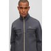 Hugo Boss Cotton-blend zip-up sweatshirt with tape trims 50493470-027 Dark Grey