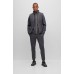 Hugo Boss Cotton-blend zip-up sweatshirt with tape trims 50493470-027 Dark Grey